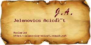 Jelenovics Acicét névjegykártya
